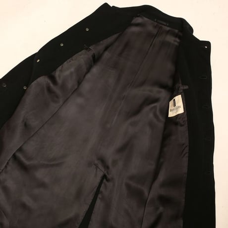 Black Wool Balmacaan Coat