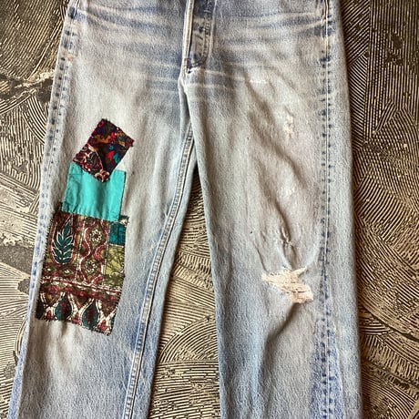 90's Levi's 501 Patchwork Denim Pants Made in USA