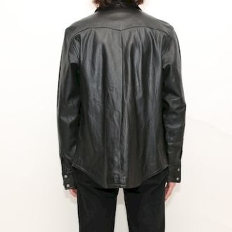 Black Leather Western Shirt