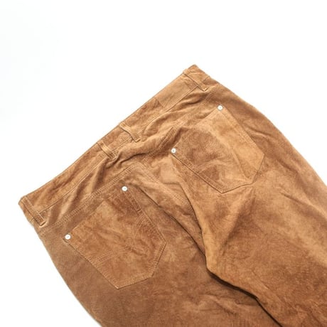 Suede Leather Flared Pants