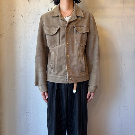 80-90s Schott Suede Trucker Jacket