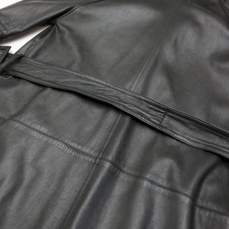 Black Lamb Leather Coat Slim Fit