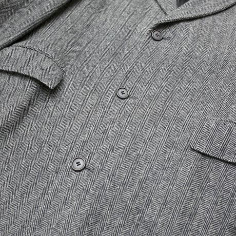 Vintage Herringbone Wool Long Coat MADE IN USA