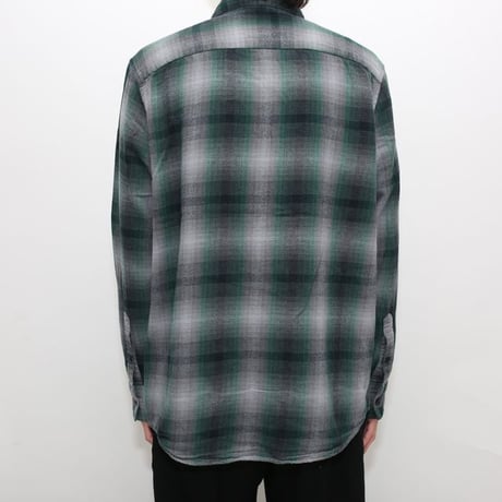 Ombre Plaid Cotton Flannel Shirt