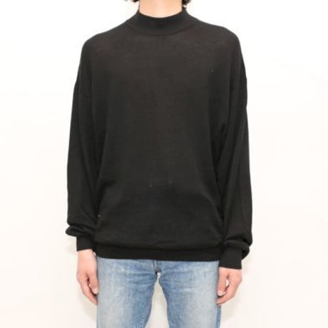 Mockneck Silk×Cotton Knit Sweater