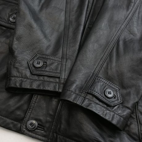 Black Leather Half Coat