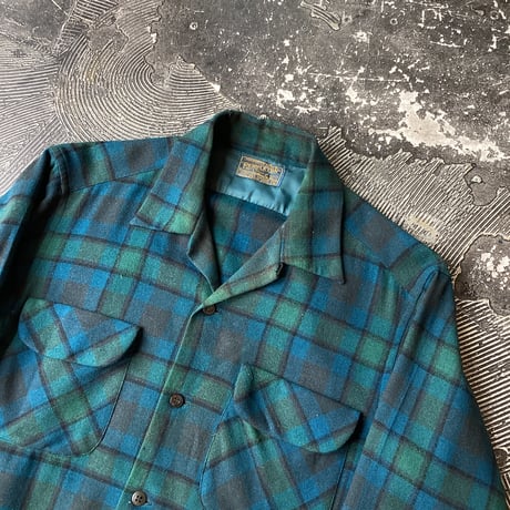 60s Pendleton Wool Plaid Loop Shirt