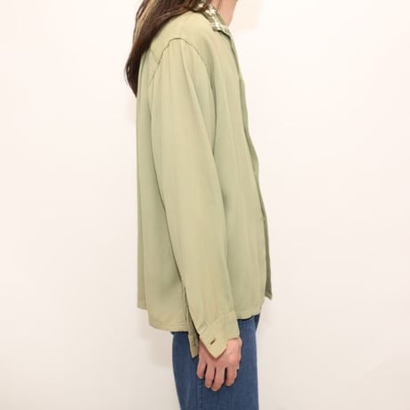 60s Campus Open Collar Rayon Shirt