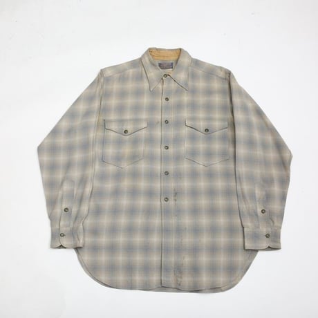 40s Pendleton Ombre Plaid Wool Shirt