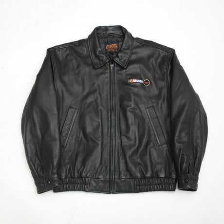 Black Leather Jacket NASCAR