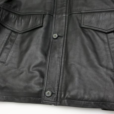 Black Lamb Leather Coat