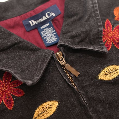 Black Denim Zip Up Jacket