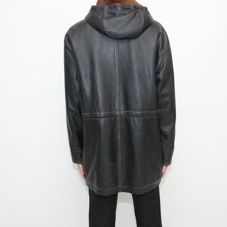 Sheep Skin Hooded Coat Rabbit Fur Linning