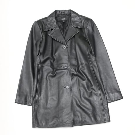 ALFANI Black Leather Coat