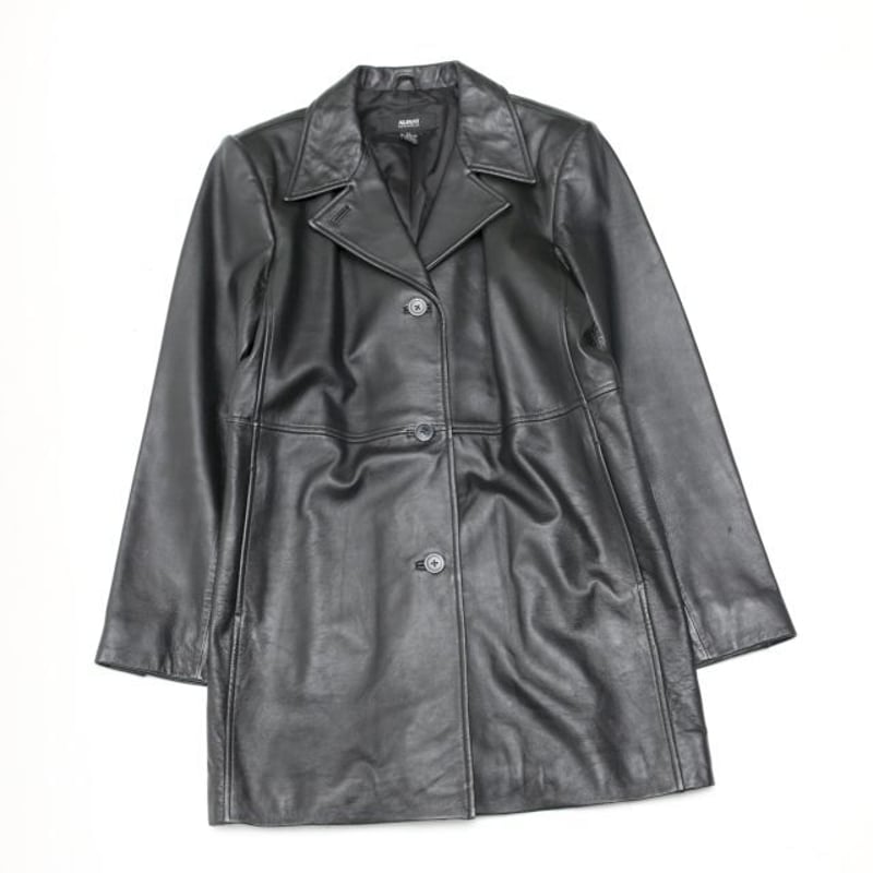 ALFANI Black Leather Coat | Strato