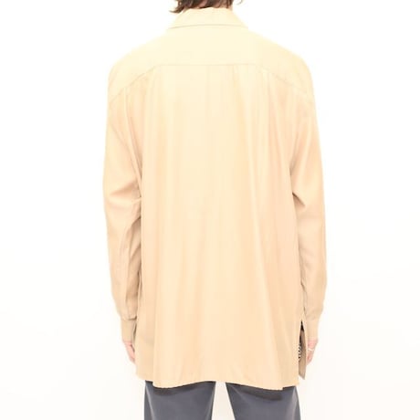 Rayon Open Collar L/S Shirt