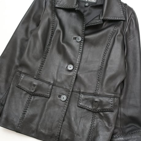 Braided Black Leather Jacket