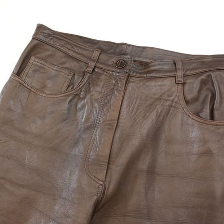 Brown Leather Pants Slim Fit MADE IN GREAT BRITAIN