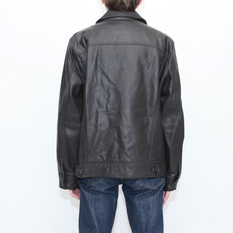 Black Leather Trucker Jacket
