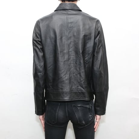 Double Zip Black Lamb Leather Jacket
