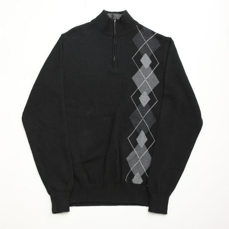 Half Zip Cotton Knit Sweater