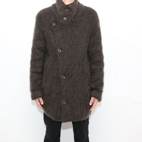 Kid Mohair Blend Knit Coat Made in Italy