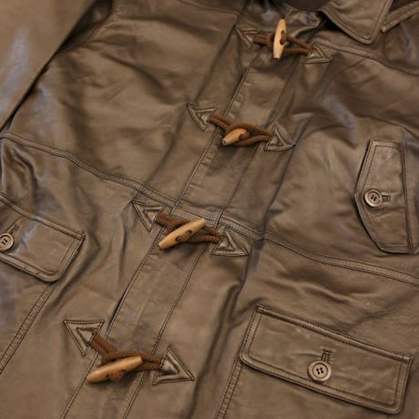 Black Leather Hooded Coat