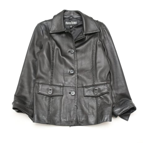 Braided Black Leather Jacket