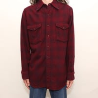 50s Pendleton Ombre Plaid Wool Shirt
