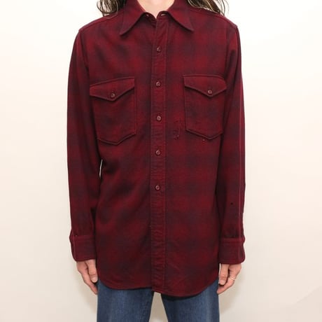 50s Pendleton Ombre Plaid Wool Shirt