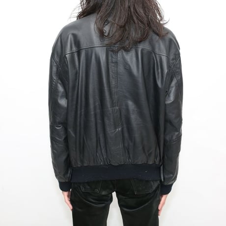 Black Rib Leather Jacket