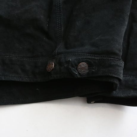Vintage Trucker Type Black Suede Jacket