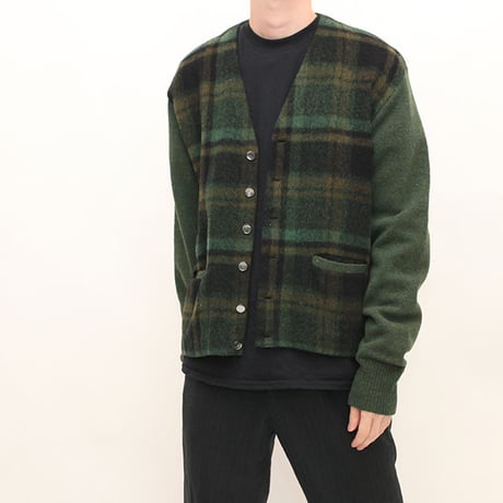 Vintage Mohair Check  Cardigan  