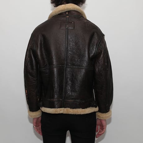 Vintage B-3 Mouton Leather Jacket ダメージ