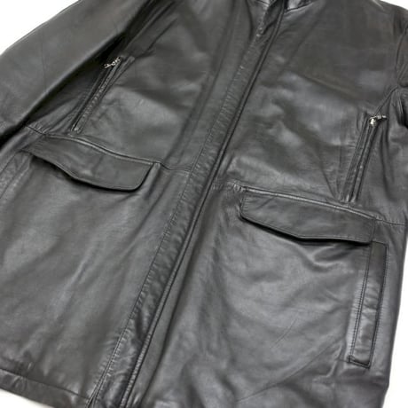 Black Lamb Leather Coat