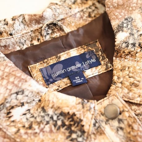 Fake Snake Fabric Trucker Jacket