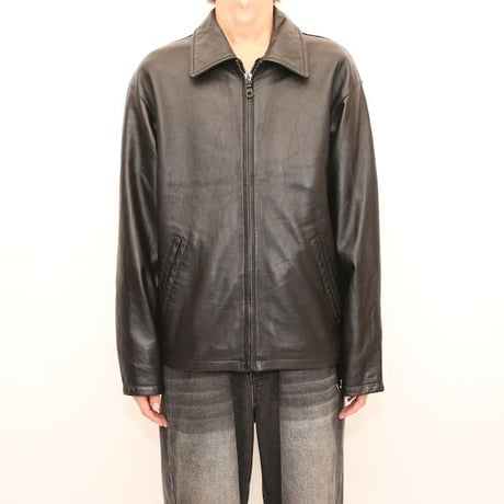 Black Leather Jacket Loose Silhouette
