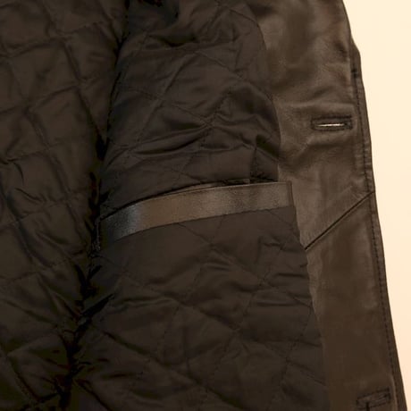 Black Leather Half Coat 'Vera Pelle'