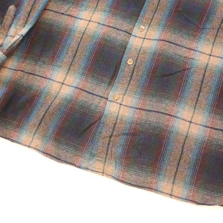 Vintage Ombre Plaid Wool Shirt
