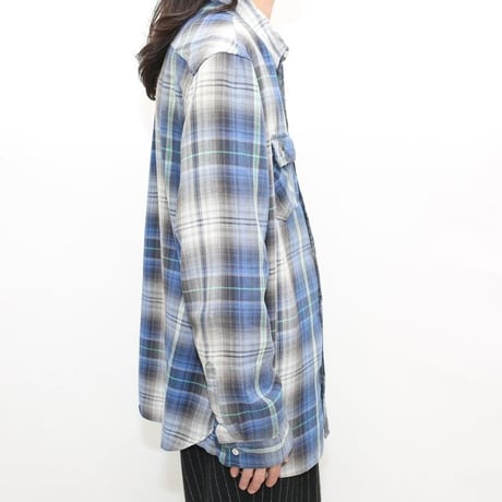 Ombre Plaid Cotton Flannel Shirt