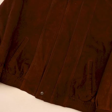 Layered Gimmick Suede Leather Jacket