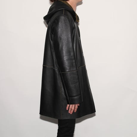 Leather Hooded Jacket