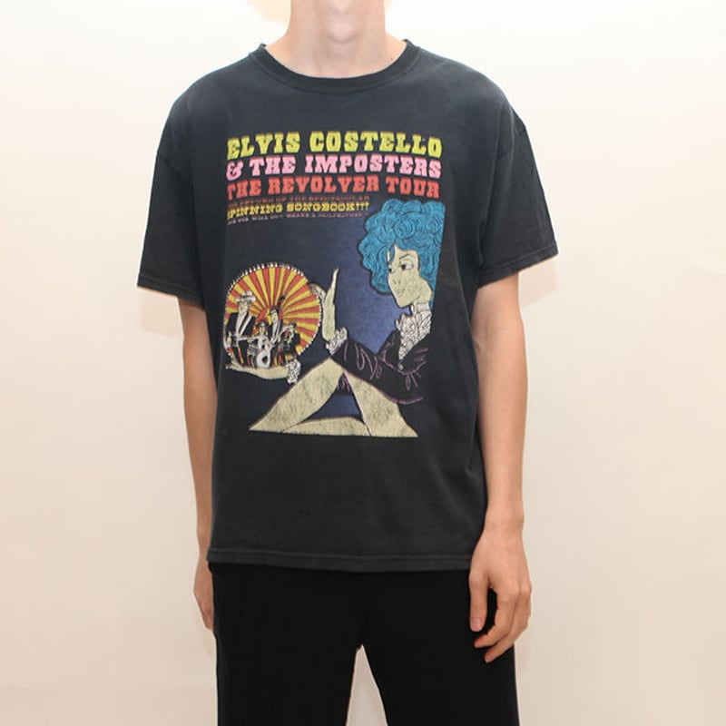 Elvis Costello コステロ Tシャツ ビンテージ 古着 ヴィンテージ L 80s ビンテージ パキ綿 ELVIS COSTELLO エルビスコステロ 7分