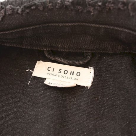 Flower Embroidery Black Denim Jacket