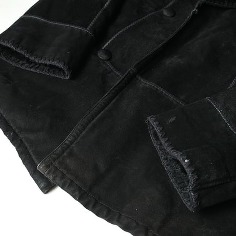 Black Suede Boa Coat