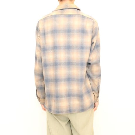 70's Pendleton Open Collar Wool Checked L/S Shirt