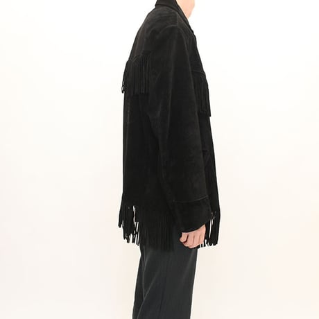 Black Suede Fringe Leather Jacket
