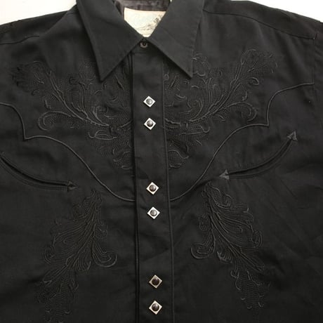 Black Embroidery Western Shirt