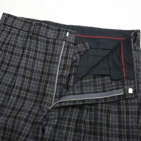 Wool 2Tuc Plaid Slacks