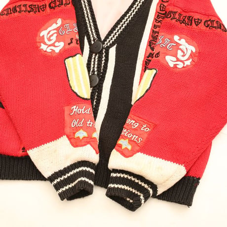 80-90s No! The Jeans Revolt Design Knit Cardigan